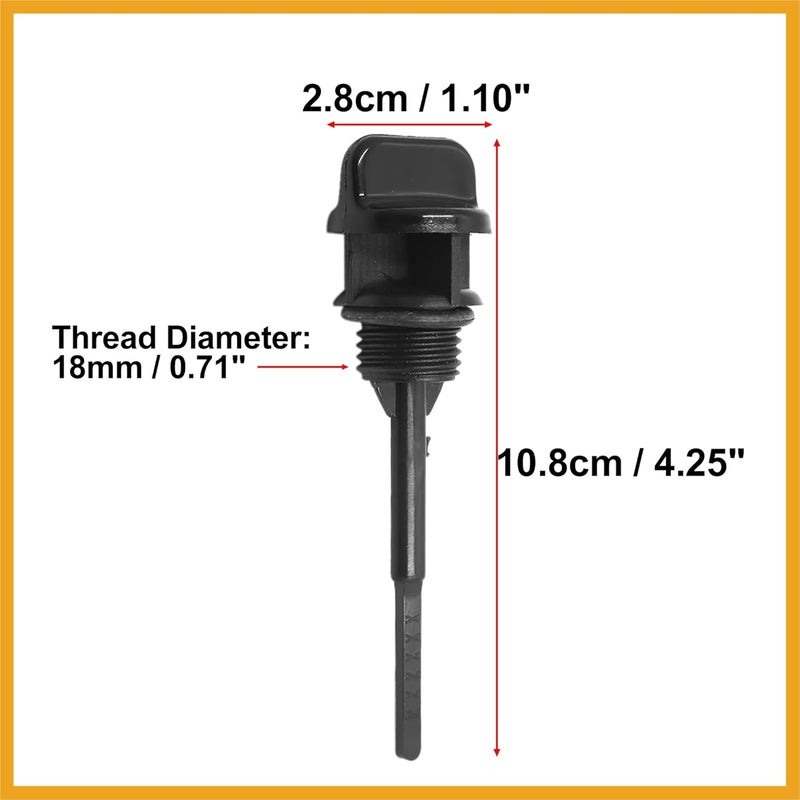 Partuto 2pcs 18mm Motorcycle Engine Oil Tank Level Gauge Cap Oil Filler Dipstick Black Plastic for GY6 125 Engine Replacement - Image 3